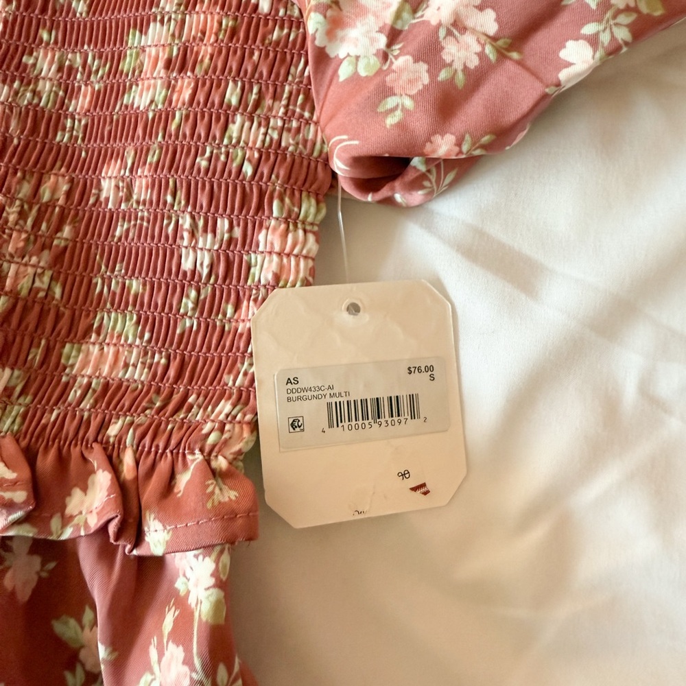 Altar’d State Burgundy Multi Cyrus Floral Mini Dress Size Small - Picture 3 of 4